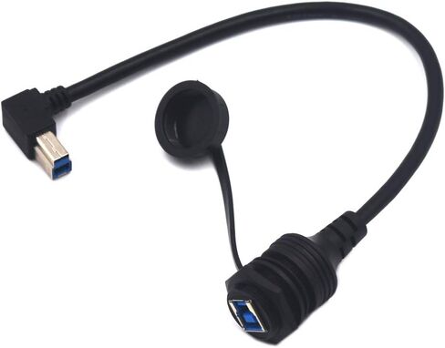 0.3 Meter USB Type B 2.0 Mount Cable, USB B Male to Female Flush Panel Mount Extension Cord for Car Truck Boat Motorcycle Dashboard, Sync Printing and Data Transferring (USB B 2.0) in Saudi Arabia