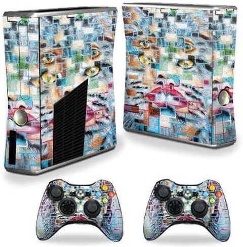 MightySkins Skin Compatible with Xbox 360 S Console - Face Tiles | Protective, Durable, and Unique Vinyl Decal wrap Cover | Easy to Apply, Remove, and Change Styles | Made in The USA in Saudi Arabia