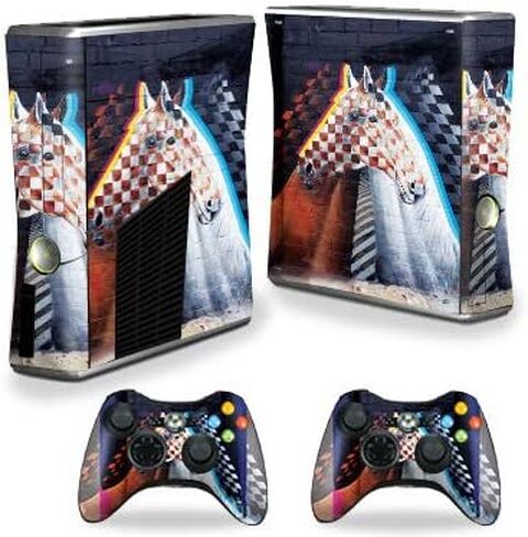 MightySkins Skin Compatible with Xbox 360 S Console - Face Tiles | Protective, Durable, and Unique Vinyl Decal wrap Cover | Easy to Apply, Remove, and Change Styles | Made in The USA in Saudi Arabia