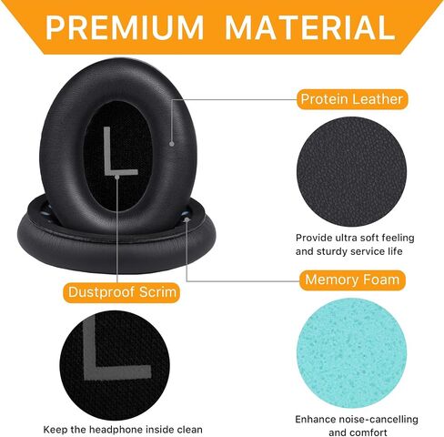Replacement Ear Pads for Bose QuietComfort 45 (QC45)/QuietComfort SE (QC SE)/New QuietComfort Wireless Over Ear Headphones, Earpads Cushions with Softer Leather and Thicker Memory Foam in Saudi Arabia