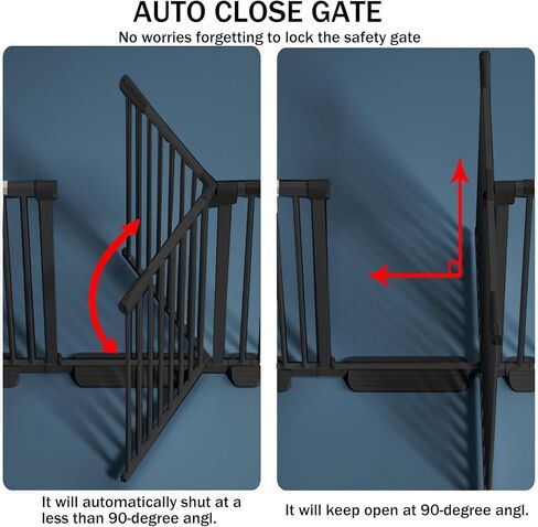 SHYUJAJIE 51 inch Extra Tall Cat Pet Gate for Doorway, 30.31"-44.07" Auto Close Pet Gate, Safety Pet Gates Child Gate for Stairs, Doorway, House (51inch) in Saudi Arabia