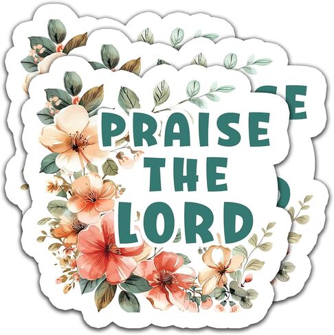 (3PCS) Praise The Lord Sticker Christian Faith Stickers Decals Decor Laptops, Tumblers, Scrapbooks, Water Bottle, Religious Sticker, Waterproof Vinyl Decal 3" x 3" in Saudi Arabia