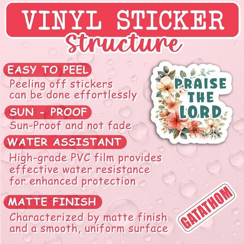 (3PCS) Praise The Lord Sticker Christian Faith Stickers Decals Decor Laptops, Tumblers, Scrapbooks, Water Bottle, Religious Sticker, Waterproof Vinyl Decal 3" x 3" in Saudi Arabia