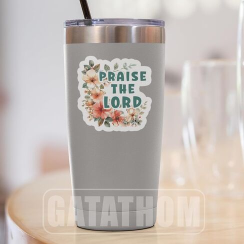 (3PCS) Praise The Lord Sticker Christian Faith Stickers Decals Decor Laptops, Tumblers, Scrapbooks, Water Bottle, Religious Sticker, Waterproof Vinyl Decal 3" x 3" in Saudi Arabia