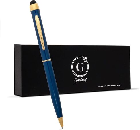 Garland Metal Twist Pen & Stylus – Made in USA- 2-in-1 Dual-Function – Classic Color Pen for Digital Devices – Phones, Tablet, Any Touch Screen, for Executive, Graduate, Refillable - Black/Gold in Saudi Arabia