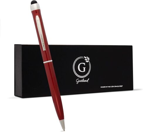 Garland Metal Twist Pen & Stylus – Made in USA- 2-in-1 Dual-Function – Classic Color Pen for Digital Devices – Phones, Tablet, Any Touch Screen, for Executive, Graduate, Refillable - Black/Gold in Saudi Arabia