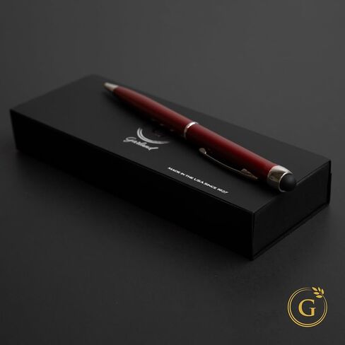 Garland Metal Twist Pen & Stylus – Made in USA- 2-in-1 Dual-Function – Classic Color Pen for Digital Devices – Phones, Tablet, Any Touch Screen, for Executive, Graduate, Refillable - Black/Gold in Saudi Arabia