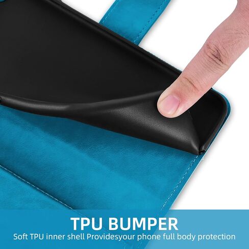 Asuwish Compatible with Samsung Galaxy J3 2016/J 3 V/J36V/Sky/Amp Prime Wallet Case and Tempered Glass Screen Protector Flip Card Holder Cell Phone Cover for Glaxay Sol J3V JV3 J36 6 J320V J320A Blue in Kuwait