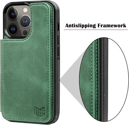 SUANPOT for iPhone 13 Pro Max Wallet case 6.7 5G with RFID Blocking Credit Card Holder,Flip Book PU Leather Phone case Shockproof Cover Cellphone Women Men for Apple 13 Promax case Wallet Blue Green in Saudi Arabia