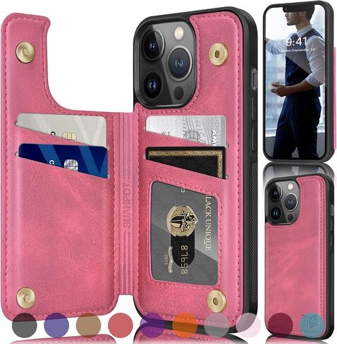 SUANPOT for iPhone 13 Pro Max Wallet case 6.7 5G with RFID Blocking Credit Card Holder,Flip Book PU Leather Phone case Shockproof Cover Cellphone Women Men for Apple 13 Promax case Wallet Blue Green in Saudi Arabia