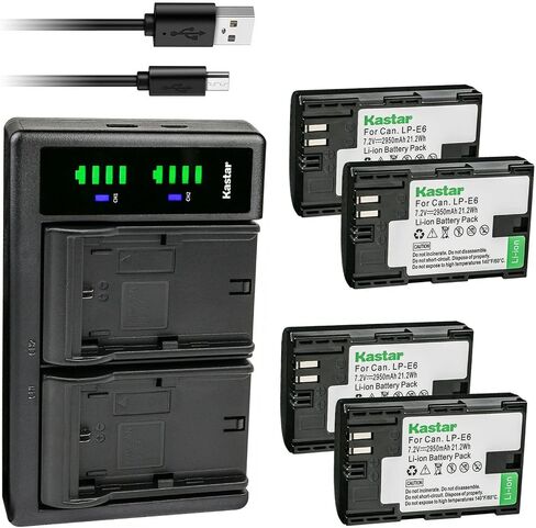 Kastar 4-Pack Battery and LTD2 USB Charger Replacement for Blackmagic BMPCC 4K BMPCC4K Battery, Blackmagic Pocket Cinema Camera 4K, Blackmagic Pocket Cinema Camera 6K in Saudi Arabia