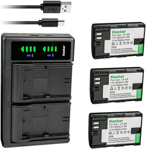 Kastar 4-Pack Battery and LTD2 USB Charger Replacement for Blackmagic BMPCC 4K BMPCC4K Battery, Blackmagic Pocket Cinema Camera 4K, Blackmagic Pocket Cinema Camera 6K in Saudi Arabia