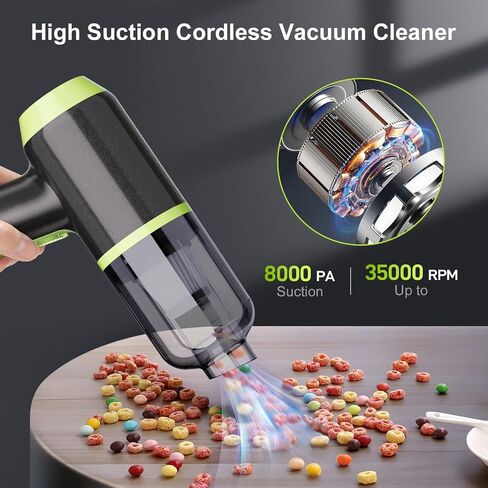helloleiboo Mini Vacuum Cleaner 9000PA Hand Vacuum Cordless Rechargeable 3 in 1 Portable Car Vacuum Wireless Handheld Car Vacuum Cleaner for Car Home Office Pet in Saudi Arabia