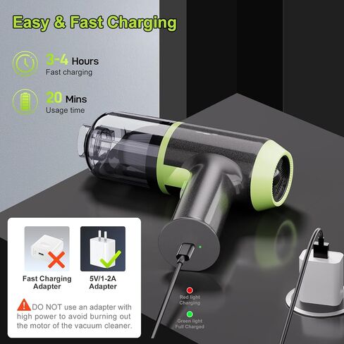 helloleiboo Mini Vacuum Cleaner 9000PA Hand Vacuum Cordless Rechargeable 3 in 1 Portable Car Vacuum Wireless Handheld Car Vacuum Cleaner for Car Home Office Pet in Saudi Arabia