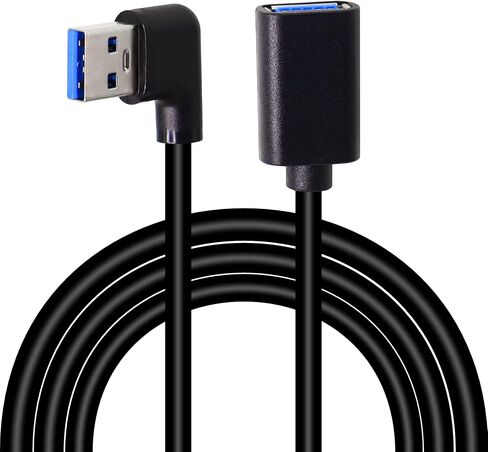 GELRHONR Right Left Angle USB 3.0 Extension Cable,SuperSpeed 90 Degree USB3.0 A Male to Female Super Fast 5Gbps Data Cord for Laptop TV USB Disk Mouse Hard Disk Camera -Black 3.3Ft/1M in Saudi Arabia