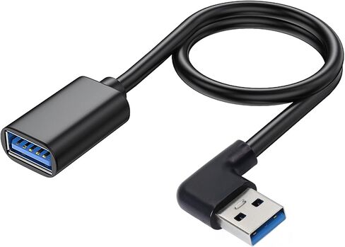 GELRHONR Right Left Angle USB 3.0 Extension Cable,SuperSpeed 90 Degree USB3.0 A Male to Female Super Fast 5Gbps Data Cord for Laptop TV USB Disk Mouse Hard Disk Camera -Black 3.3Ft/1M in Saudi Arabia