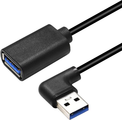 GELRHONR Right Left Angle USB 3.0 Extension Cable,SuperSpeed 90 Degree USB3.0 A Male to Female Super Fast 5Gbps Data Cord for Laptop TV USB Disk Mouse Hard Disk Camera -Black 3.3Ft/1M in Saudi Arabia