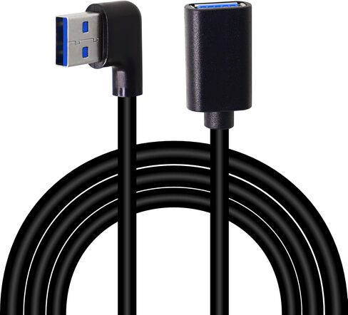 GELRHONR Right Left Angle USB 3.0 Extension Cable,SuperSpeed 90 Degree USB3.0 A Male to Female Super Fast 5Gbps Data Cord for Laptop TV USB Disk Mouse Hard Disk Camera -Black 3.3Ft/1M in Saudi Arabia