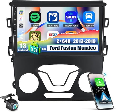 [2+32G] Android 13 Car Stereo for Ford Fusion Mondeo 2013-2019 with Wireless Carplay&Android Auto,9 Inch Car Radio with Mirror Link Bluetooth FM/RDS WiFi GPS Navigation SWC Dual USB+AHD Backup Camera in Saudi Arabia