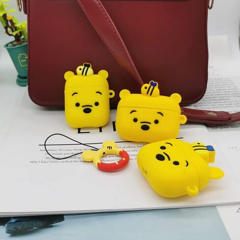Compatible for AirPods 3 Case Cover 2021, Winnie Bear Design Kids Teens Boys Girls Women Cute Funny Cool Silicon Cartoon 3D Shell Cover for AirPods Case 3rd Generation - Winnie in Saudi Arabia