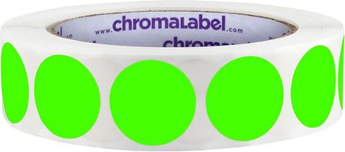 ملصقات ملونة مستديرة من ChromaLabel مقاس 2.54 سم، ملصقات ترميز الألوان بنقاط لاصقة دائمة، ملصقات منقطة مثالية للفنون والحرف اليدوية - 1000 نقطة ملصق لكل لفة، ملصقات لاصقة ذهبية معدنية in Kuwait