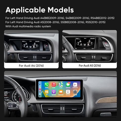 10.25 inch Touchscreen for Audi A4 A5 S4 S5 RS4 RS5 2009-2016 (Multimedia) Built-in CarPlay Android Auto Upgrade Factory Car Radio Retain Original Stereo Amplifier System in Saudi Arabia