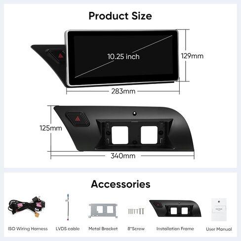 10.25 inch Touchscreen for Audi A4 A5 S4 S5 RS4 RS5 2009-2016 (Multimedia) Built-in CarPlay Android Auto Upgrade Factory Car Radio Retain Original Stereo Amplifier System in Saudi Arabia