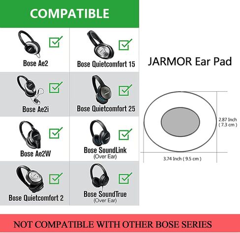 وسائد أذن بديلة QC25، مجموعة وسائد الأذن JARMOR لسماعات Bose QuietComfort25، QC35، QuietComfort2، Quiet Comfort 15، Ae2، Ae2i، Ae2w، Sound True، Sound Link (مشمش) in Saudi Arabia