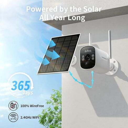 Solar Home Security Camera System with 10CH 10" LCD Monitor NVR, 4MP 2PCS Bullet Solar Camera Wireless Outdoor, Solar-Powered Camera CCTV System, Motion Record(500G HDD) in Saudi Arabia
