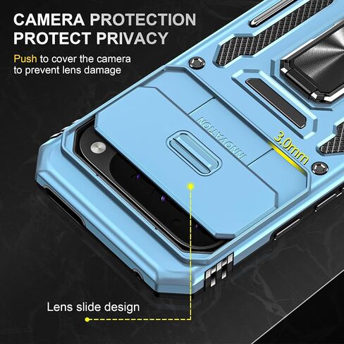 حافظة SunStory لهاتف Google Pixel 9 Pro XL مع واقي شاشة HD وغطاء كاميرا منزلق ومسند حلقي دوار، حافظة هاتف [من الدرجة العسكرية] لهاتف Google Pixel 9 Pro XL (أحمر) in Kuwait