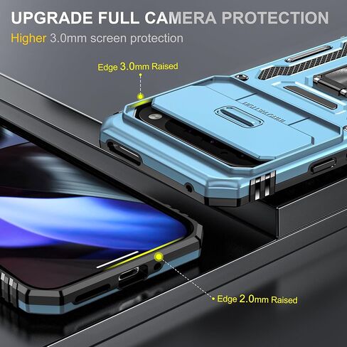 حافظة SunStory لهاتف Google Pixel 9 Pro XL مع واقي شاشة HD وغطاء كاميرا منزلق ومسند حلقي دوار، حافظة هاتف [من الدرجة العسكرية] لهاتف Google Pixel 9 Pro XL (أحمر) in Kuwait