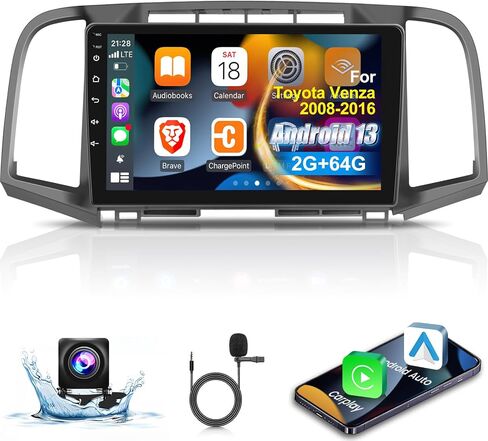 [2+64G] راديو سيارة Android لسيارة Toyota Venza 2008-2016 - تشغيل لاسلكي وAndroid Auto - ستيريو سيارة بشاشة لمس 9 بوصة مع DSP/واجهة مستخدم متعددة/WiFi/GPS/SWC + كاميرا احتياطية AHD in Saudi Arabia