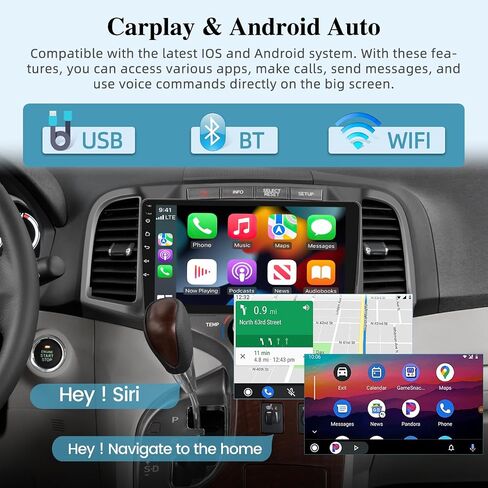 [2+64G] راديو سيارة Android لسيارة Toyota Venza 2008-2016 - تشغيل لاسلكي وAndroid Auto - ستيريو سيارة بشاشة لمس 9 بوصة مع DSP/واجهة مستخدم متعددة/WiFi/GPS/SWC + كاميرا احتياطية AHD in Saudi Arabia
