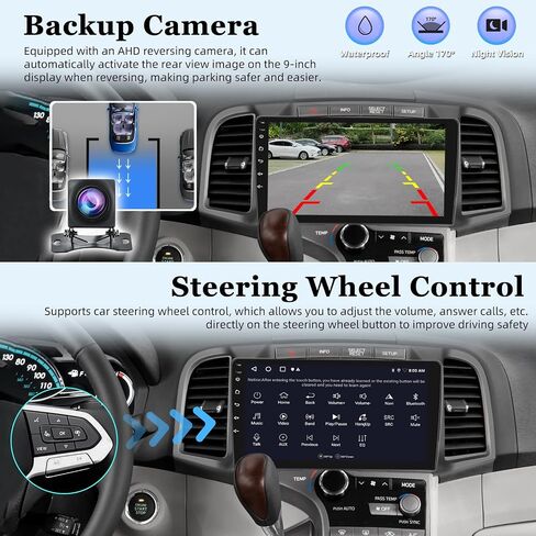 [2+64G] راديو سيارة Android لسيارة Toyota Venza 2008-2016 - تشغيل لاسلكي وAndroid Auto - ستيريو سيارة بشاشة لمس 9 بوصة مع DSP/واجهة مستخدم متعددة/WiFi/GPS/SWC + كاميرا احتياطية AHD in Saudi Arabia