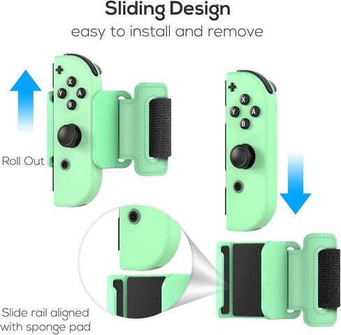 YUANHOT Upgraded Wrist Bands Compatible with Switch Dance 2025 2024 2023 2022 2021, Adjustable Elastic Straps for Nintendo Switch & Switch OLED Controllers, 2 Pack for Kids and Adults - Purple/Green in Saudi Arabia