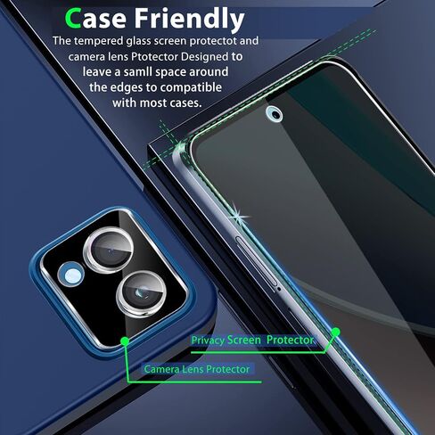 (2 + 2 عبوة لهاتف Motorola Moto G Stylus 5G (2023) واقي شاشة من الزجاج المقوى للخصوصية مع واقي عدسة الكاميرا، مضاد للتجسس [مضاد للخدش] وضوح HD صلابة 9H [خالٍ من الفقاعات] in Saudi Arabia