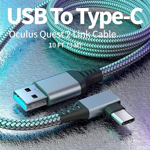 Xmipbs 10FT Link Cable for Quest 2, Type C to Type C Charging Cable High Speed Transfer Data Cable for Oculus Quest and Quest 2Headset and Gaming PC, Type C to C in Saudi Arabia
