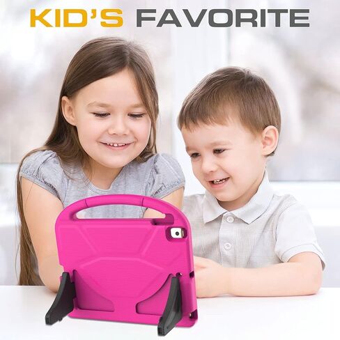 Kids Case for iPad 9th/8th/7th Generation, iPad 10.2 Kids Case with Built-in Screen Protector, Durable Shockproof Handle Stand Protective Cover for iPad 10.2 Inch 2021/2020/2019, Light Pink in Saudi Arabia