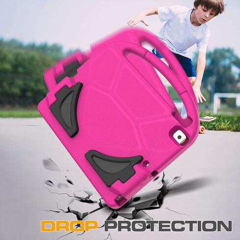 Kids Case for iPad 9th/8th/7th Generation, iPad 10.2 Kids Case with Built-in Screen Protector, Durable Shockproof Handle Stand Protective Cover for iPad 10.2 Inch 2021/2020/2019, Light Pink in Saudi Arabia