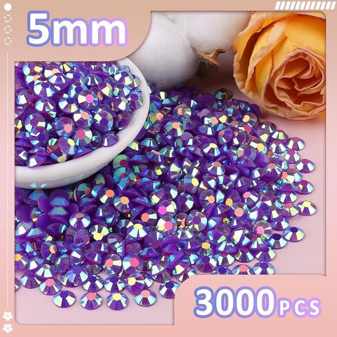 3000Pcs 5mm Resin Rhinestones with 3Pcs 10ml B7000 Jewelry Glue for Crafting, Silver Large Amount Non Hotfix Flatback Gems, Bedazzling Crystal Bulk for DIY Crafts Clothing Tumblers Shoes Fabric in Saudi Arabia