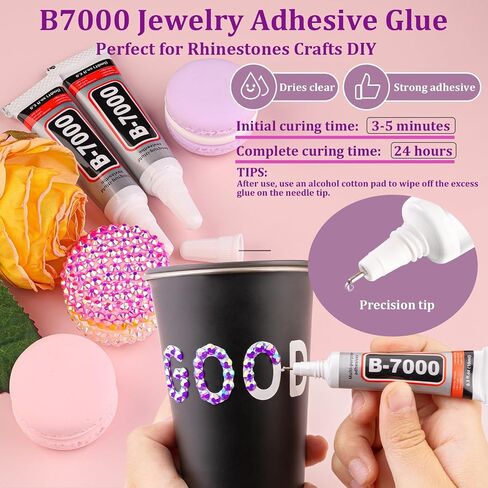 3000Pcs 5mm Resin Rhinestones with 3Pcs 10ml B7000 Jewelry Glue for Crafting, Silver Large Amount Non Hotfix Flatback Gems, Bedazzling Crystal Bulk for DIY Crafts Clothing Tumblers Shoes Fabric in Saudi Arabia