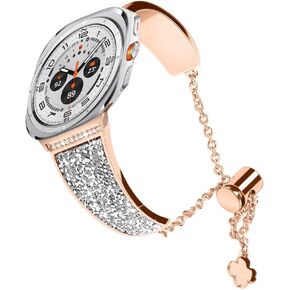 Compatible for Samsung Galaxy Watch Ultra Bands,Women No Gap Bling Galaxy Watch Ultra Bracelet Adjustable Replacement Strap Wristband for Samsung Galaxy Watch Ultra 47mm