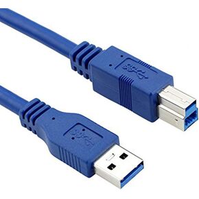 كابل USB 3.0 - من النوع A-ذكر إلى النوع B-ذكر - 2 قدم (0.6 متر) - أزرق مستدير