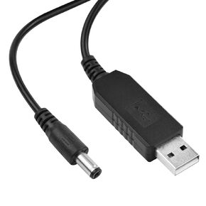USB to 12V Adapter, 5V to 12V Step Up Cable Cord with DC Jack 5.5 x 2.1mm for Fan, Table Lamp, Piano Keyboard, Bluetooth Audio, Wireless Router, Speakers, Max Current 800mAh (4.9ft)