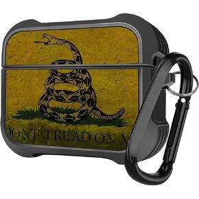 Compatible with AirPods Pro 2nd / AirPods Pro Charging Case, Patterned Soft TPU Shockproof Protective Cover Case (Grunge Dont Tread on Me The Gadsden Flag)