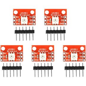 High Brightness Mini 5Pcs Led Breakout Module, Ws2812 Breakout Board, Sturdy for 5050 Led DIY USB Power Supply/Breadboard Design