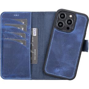 Venito Ravenna Handcrafted Wallet Case for iPhone 16e Magsafe Compatible Premium Leather, Detachable Magnetic Flip Cover, Strong Magnets, Kickstand, Drop/Impact Protection 6.1" Coffee Brown