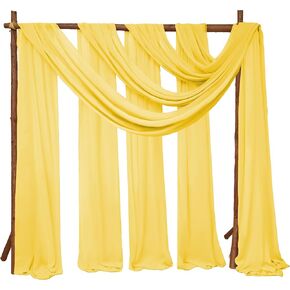 8 Panels Wedding Arch Draping Fabric 28" x 20 Ft Wedding Arch Drapes Chiffon Fabric Drape Sheer Backdrop Curtain for Wedding Party Swag Ceremony Birthday Arbor Drapery Reception Ceiling Décor(Pink)