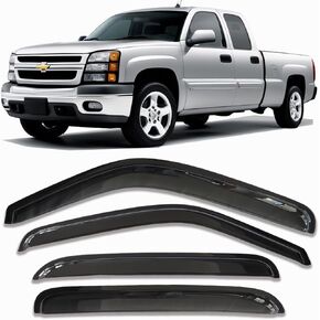 Side Window Visor Rain Guards Wind Deflectors Window Vent for Chevy Suburban Avalanche Silverado 1500 2500/GMC Yukon XL Sierra 1500 2500/Cadillac Escalade ESV Ext Crew Cab Pickup/SUV 4PCS