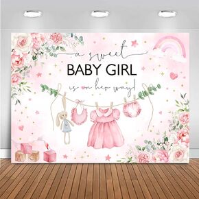 Mocsicka Baby Boy Backdrop for Baby Shower Oh Baby Green Leaves Boy Baby Shower Decorations Floral Watercolor Eucalyptus Golden Dots Cake Table Banner Decor Photo Booth Studio Props(blue, 7x5ft)